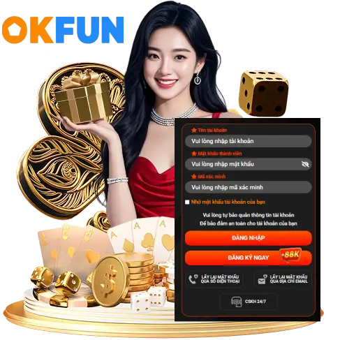 Hình minh họa giao diện hướng dẫn đăng nhập tài khoản trên OKFUN.